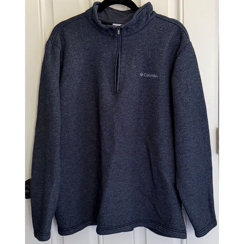 Columbia Men's Blue Sweater 1/4 Zip Size XL